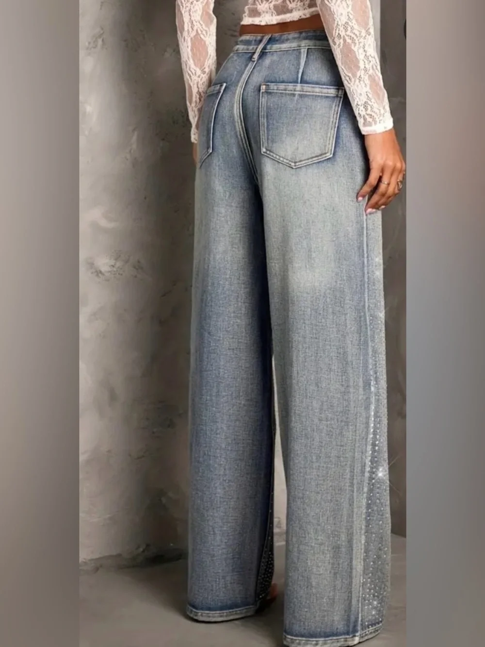 Light Blue rhinestone Jeans